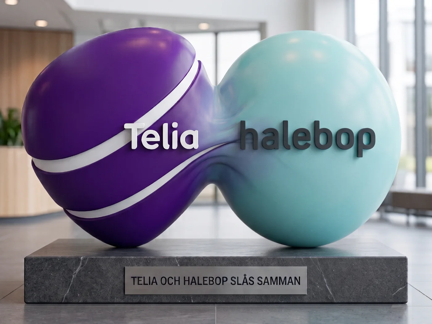 Halebop och Telias loggor